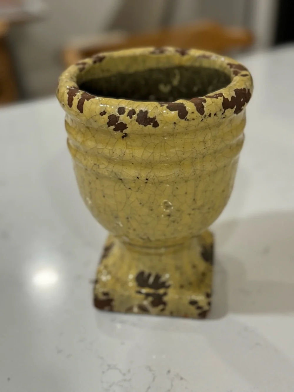 Anthropologie Aged Herb Pot, Pedestal